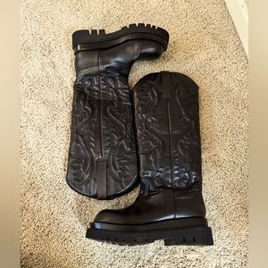 NEW JEFFREY CAMPBELL X FREE PEOPLE LEATHER WESTERN BOOTS